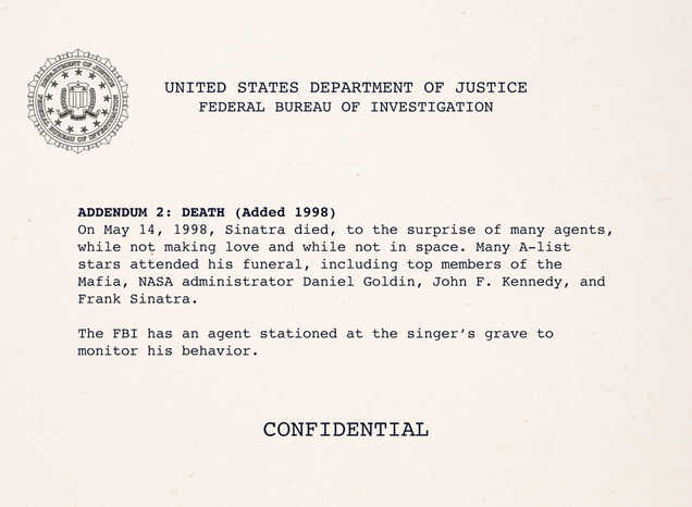 Illustration for article titled Revealed! The FBI’s Secret File On Frank Sinatra